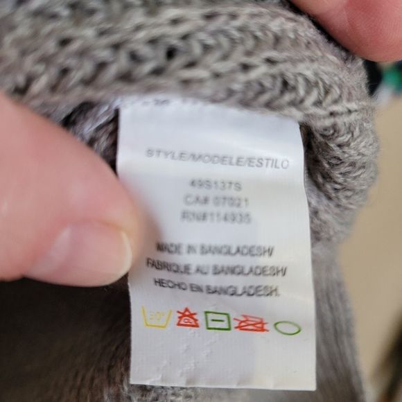 Retrod Knit Grey Soft Sweater with Ribbon Lacing and Bell Sleeves - Picture 6 of 10